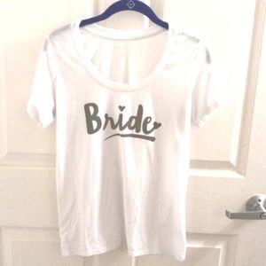 "Bride" Small White T-Shirt by Love&Cherish